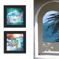 Set Of Two Mermaids 2 Black Framed Print Wall Art