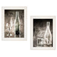 Set Of Two Moody Gray Glassware Still Life 1 White Framed Print Kitchen Wall Art