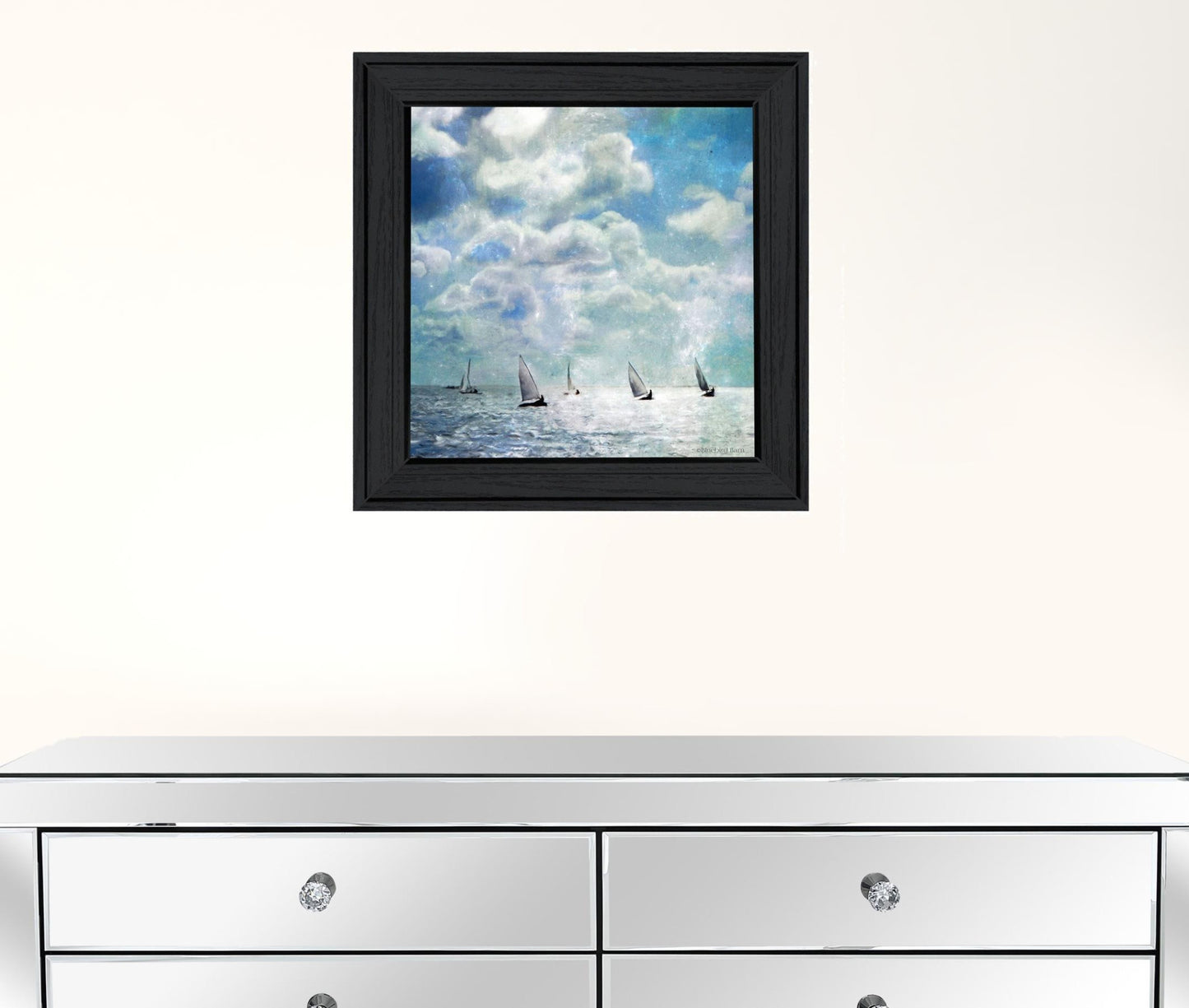 Set Of Two Sailboat Marina 3 Black Framed Print Wall Art