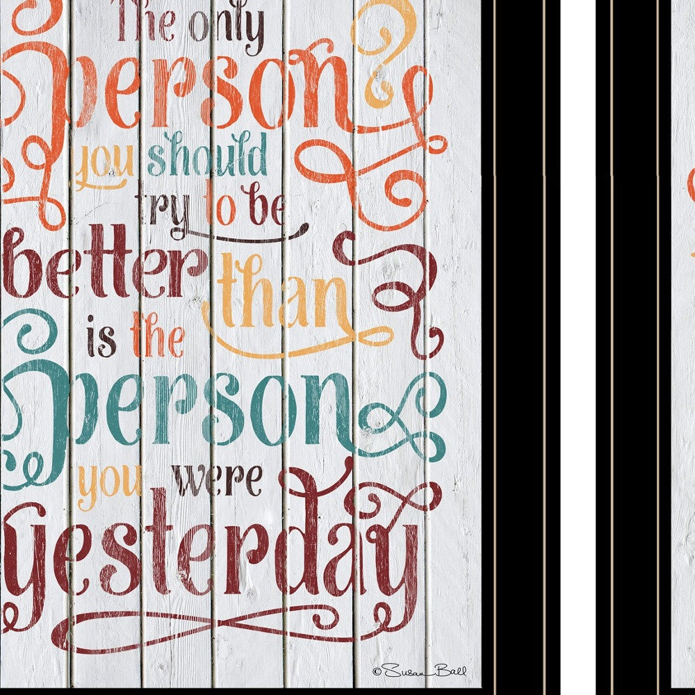 Set Of Two The Only Person 2 Black Framed Print Wall Art