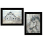 Set Of Two TRUE Spirit Horses 2 Black Framed Print Wall Art