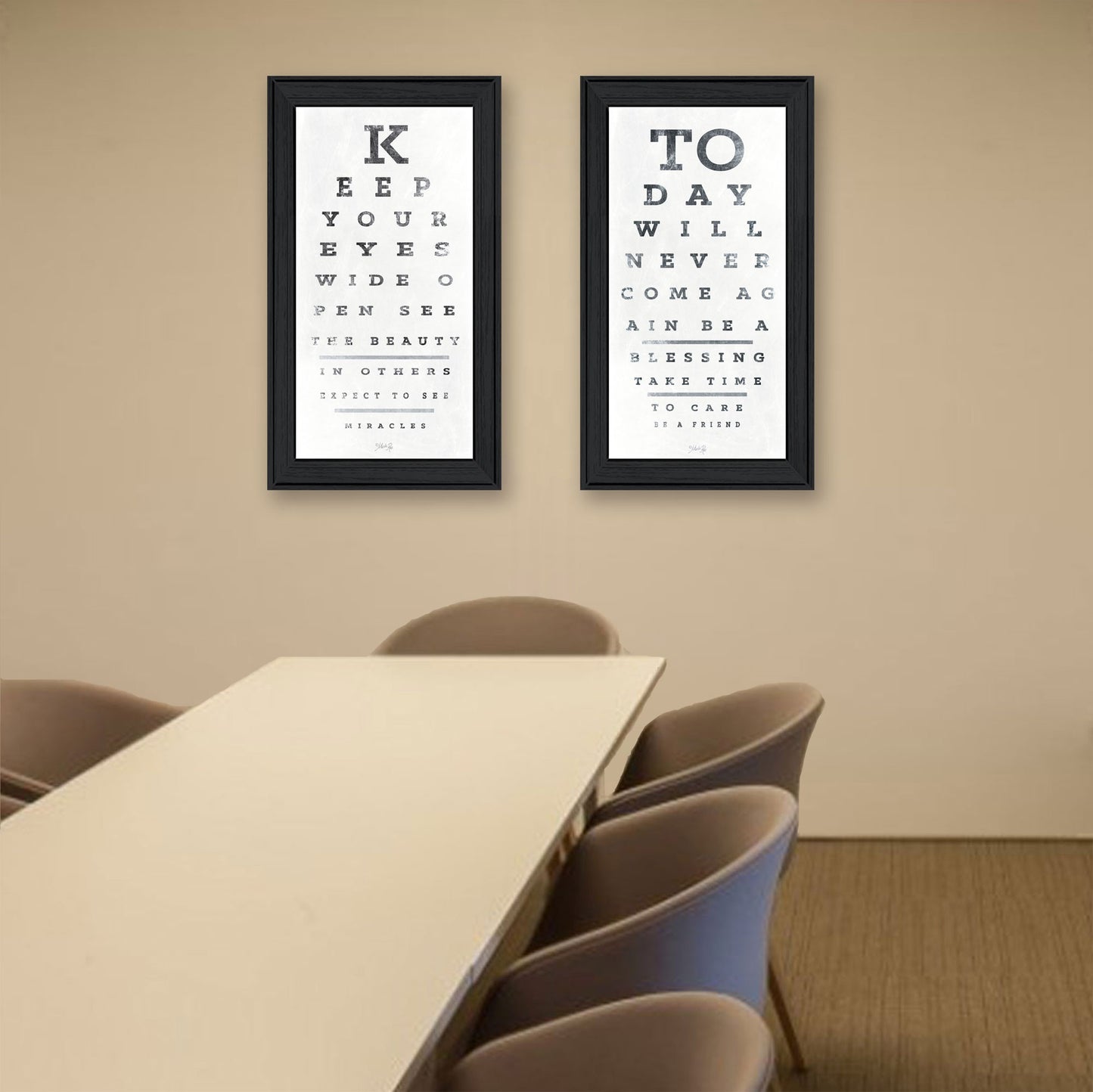 Set Of Two Eye Charts 4 Black Framed Print Wall Art