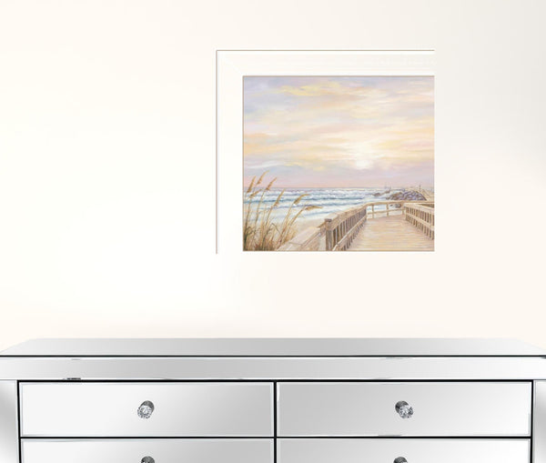 Set Of Two Sunrise Sunset 1 White Framed Print Wall Art