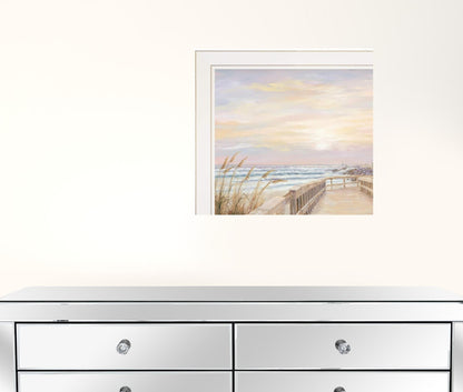 Set Of Two Sunrise Sunset 2 White Framed Print Wall Art