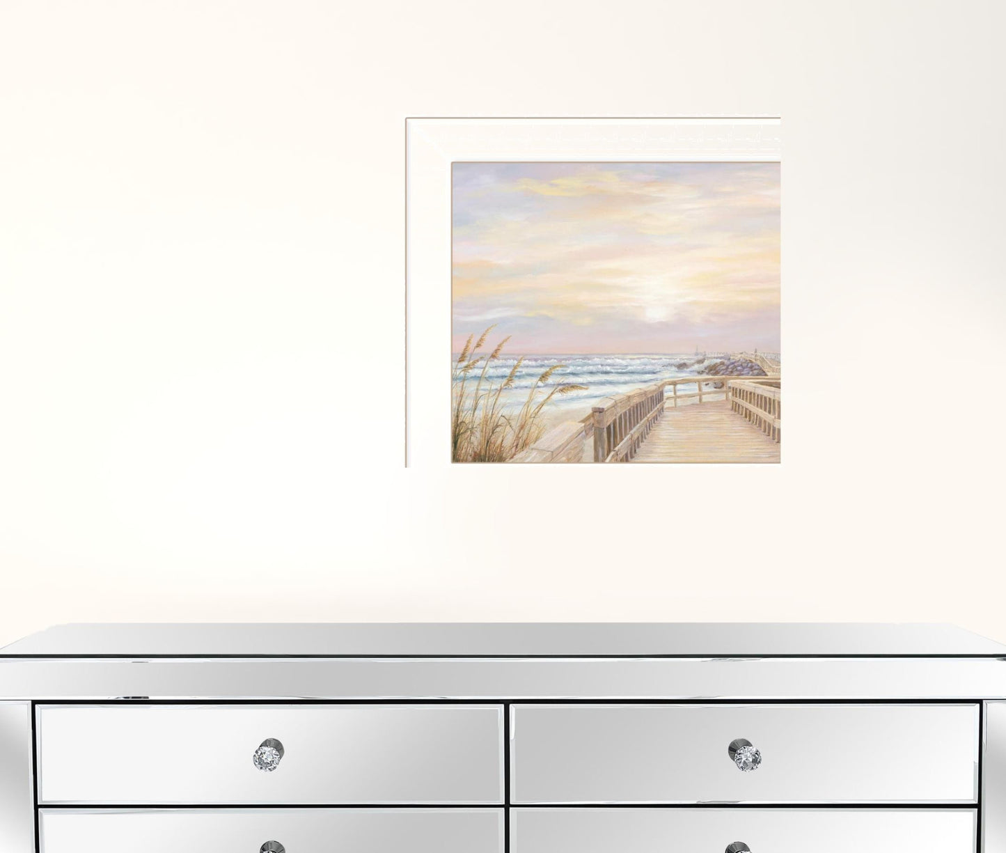 Set Of Two Sunrise Sunset 3 White Framed Print Wall Art