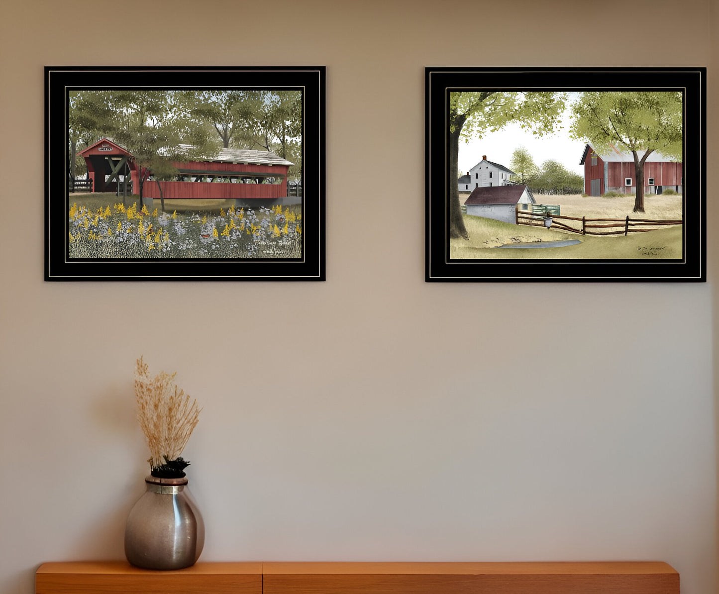 Set Of Two The Spring House 2 Black Framed Print Wall Art