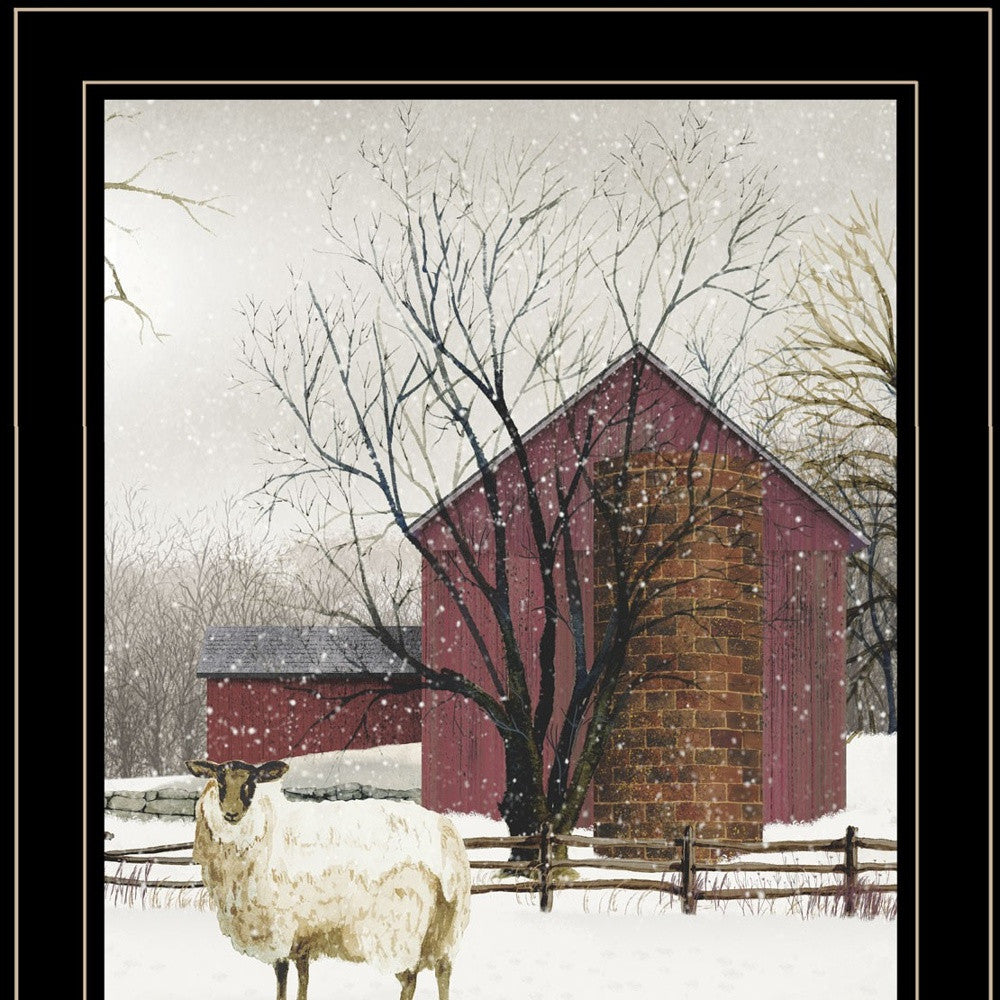 Set Of Two Cold Winter 2 Black Framed Print Wall Art