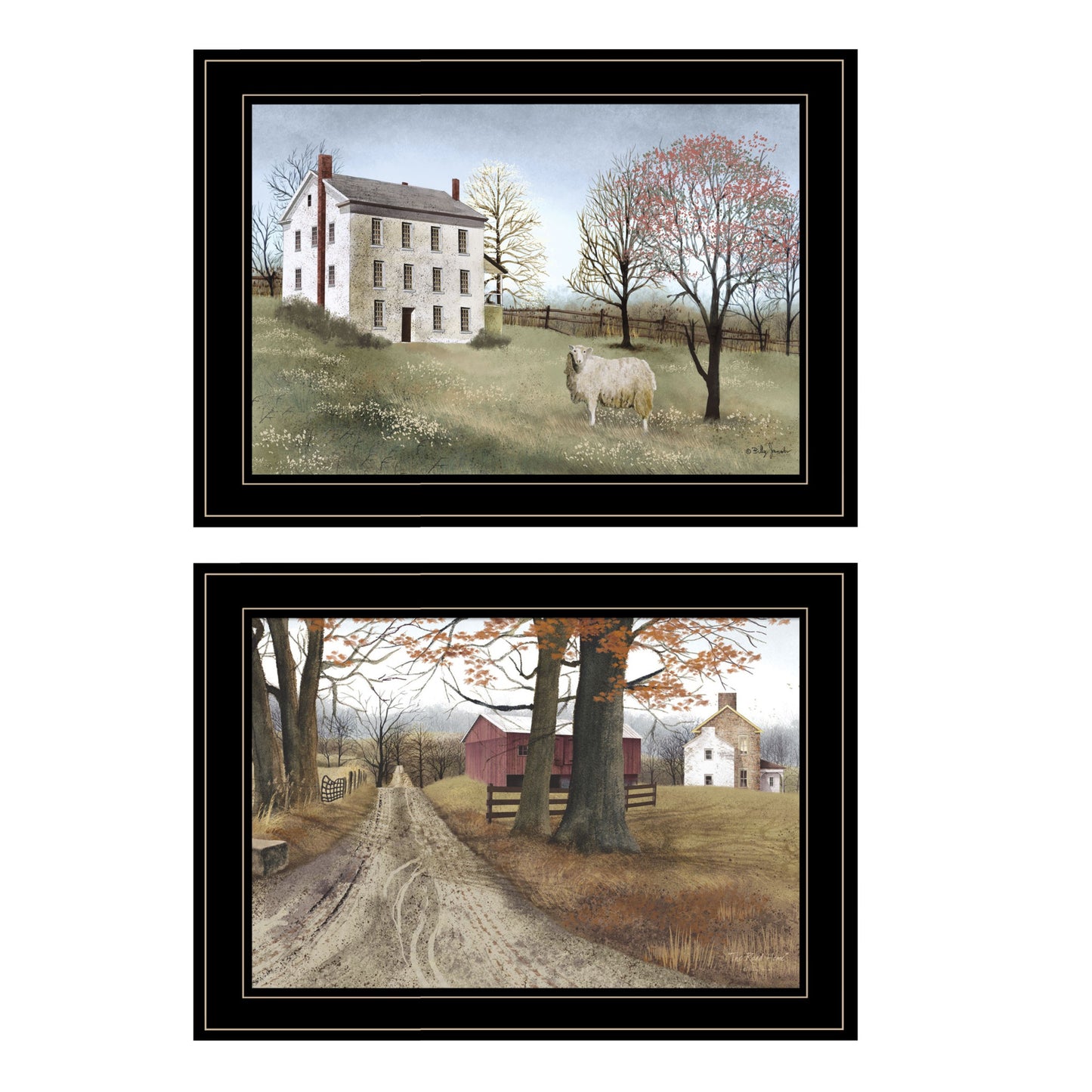 Set Of Two The Road Home 2 Black Framed Print Wall Art