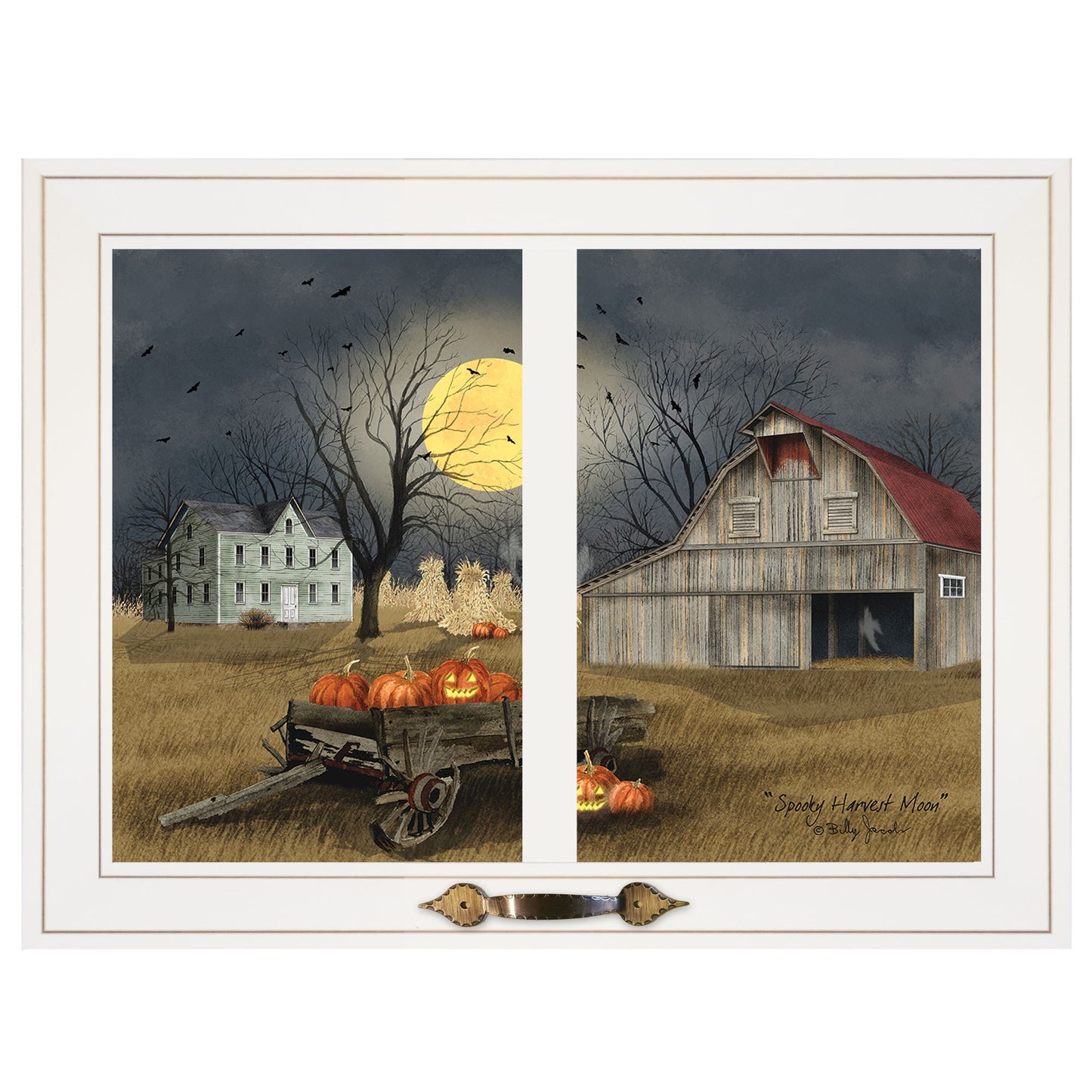 Spooky Harvest Moon 6 White Framed Print Kitchen Wall Art