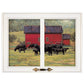 By the Red Barn Herd of Angus 1 White Framed Print Wall Art