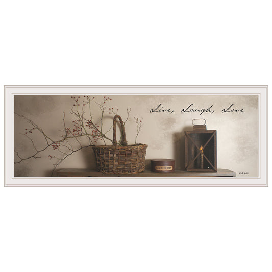 Live Laugh And Love 3 White Framed Print Wall Art