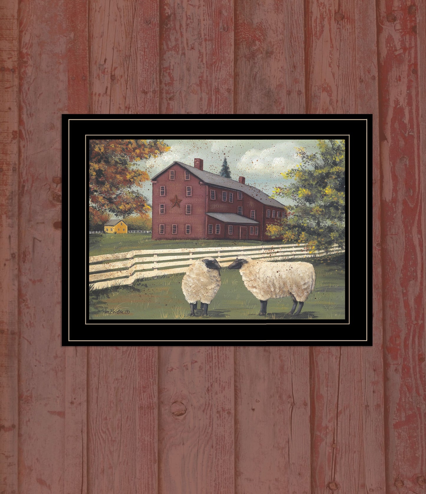 Hancock Sheep 3 Black Framed Print Wall Art