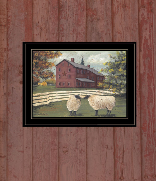 Hancock Sheep 3 Black Framed Print Wall Art