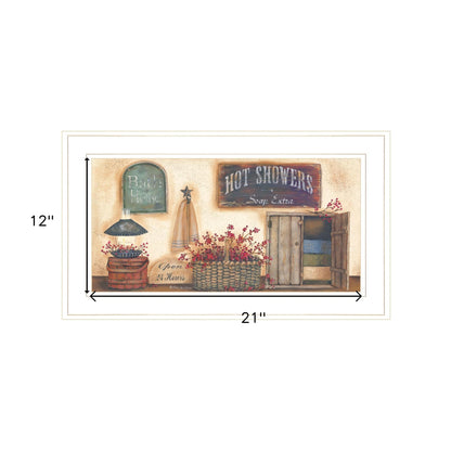 Bath House Collection 1 White Framed Print Wall Art