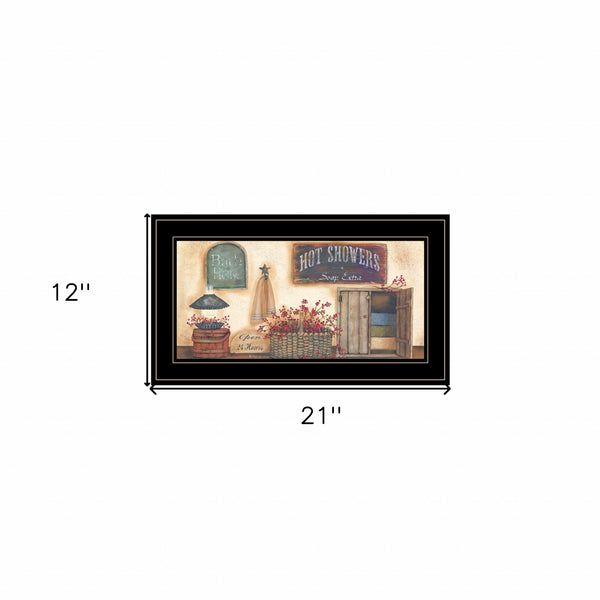 Bath House Collection 3 Black Framed Print Wall Art