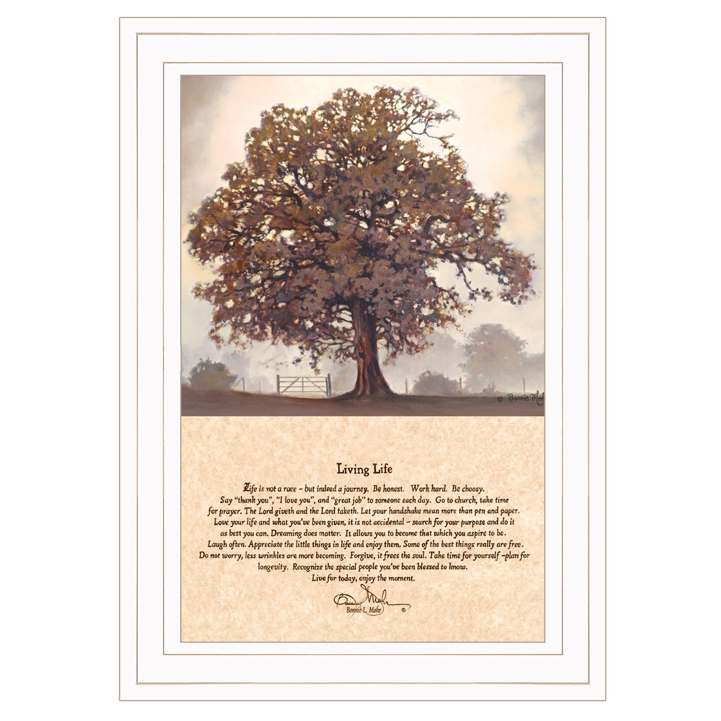 Living Life 3 White Framed Print Wall Art