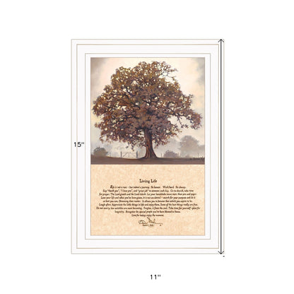 Living Life 3 White Framed Print Wall Art