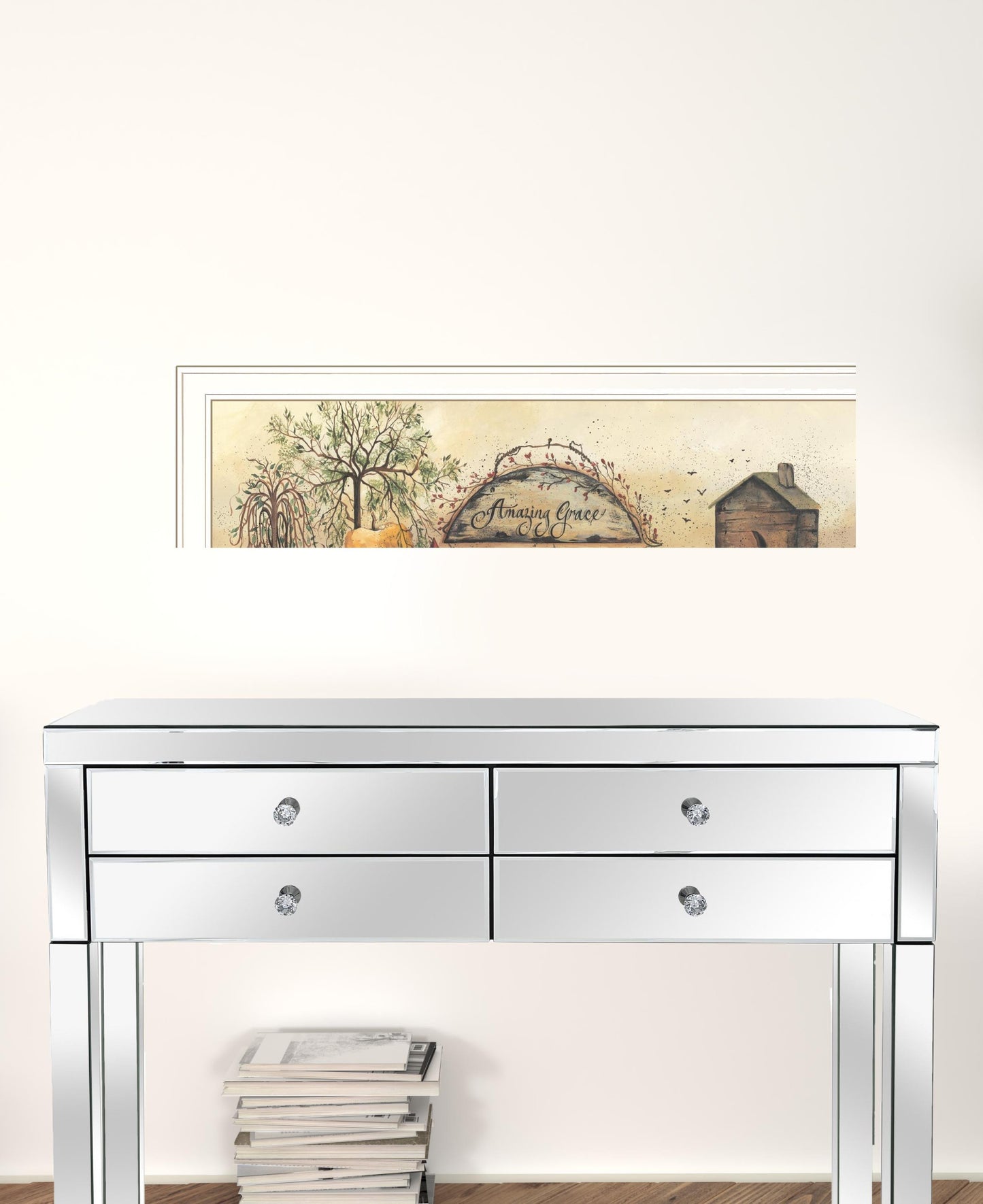 Amazing Grace Shelf 1 White Framed Print Wall Art