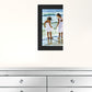 Two Girls At The Beach 3 Black Framed Print Wall Art