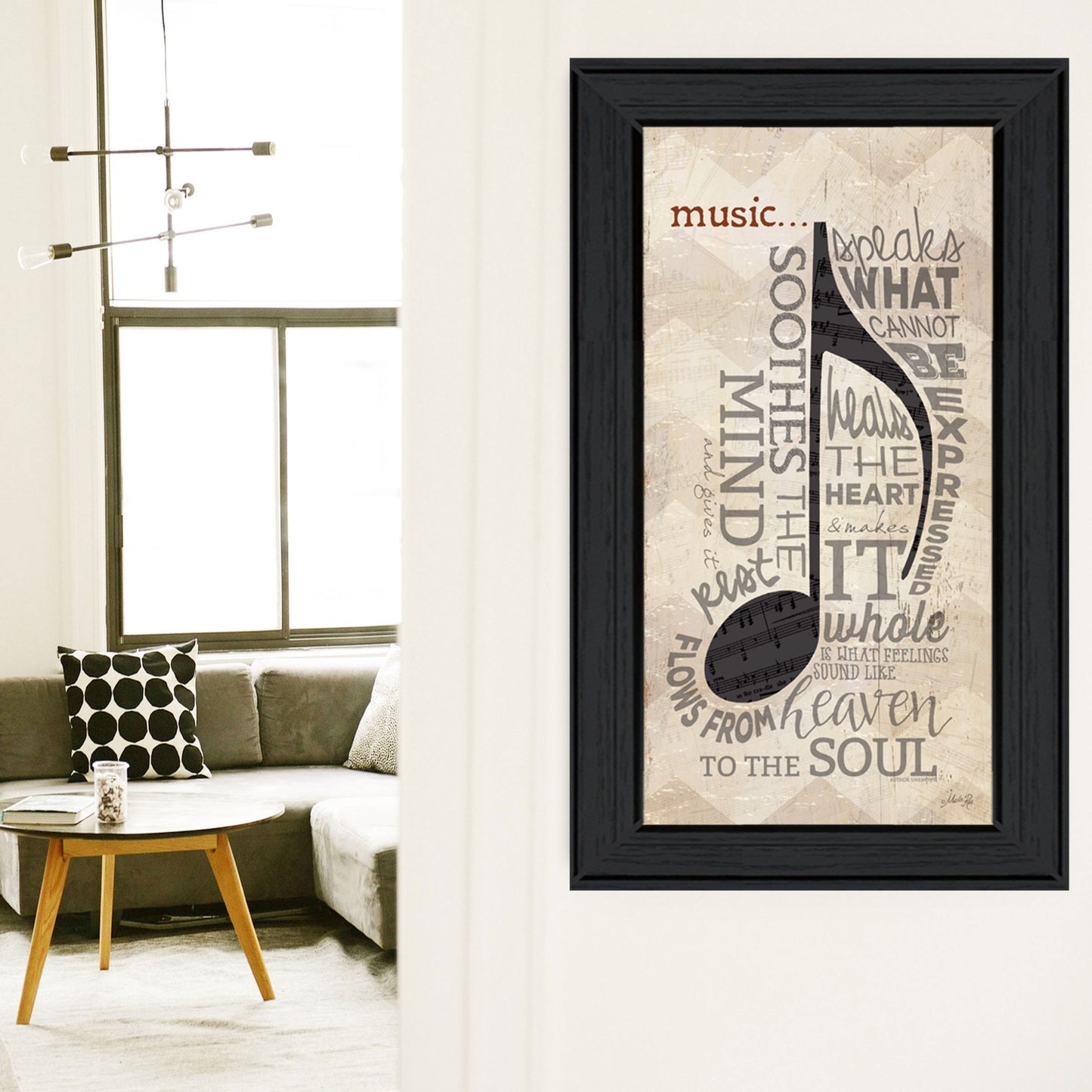 Music 7 Black Framed Print Wall Art