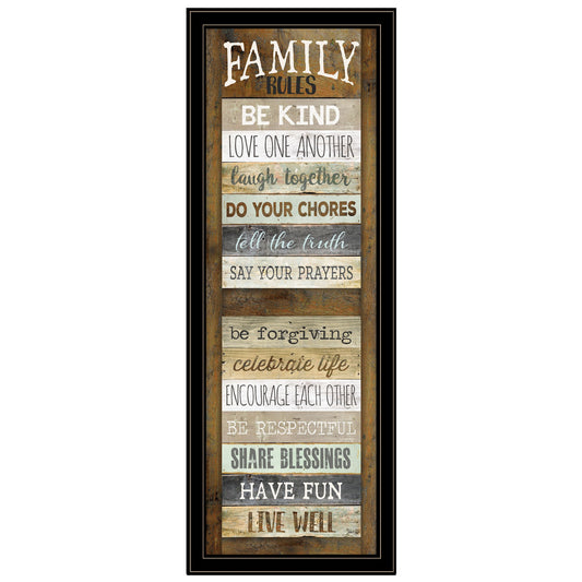 Family Rules Shutter 4 Black Framed Print Wall Art