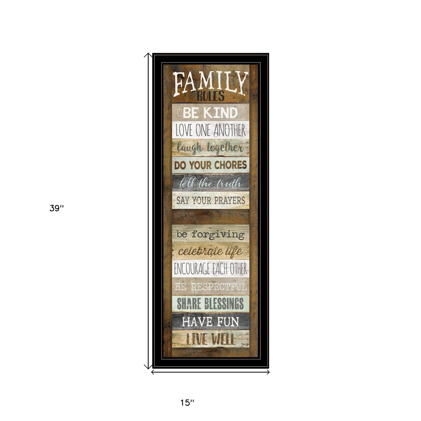 Family Rules Shutter 4 Black Framed Print Wall Art