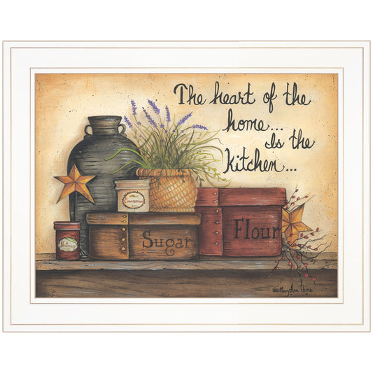 Heart of the Home 6 White Framed Print Kitchen Wall Art