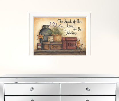 Heart of the Home 6 White Framed Print Kitchen Wall Art