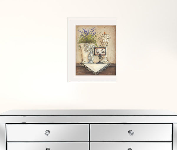 Bath Print 1 White Framed Print Bathroom Wall Art