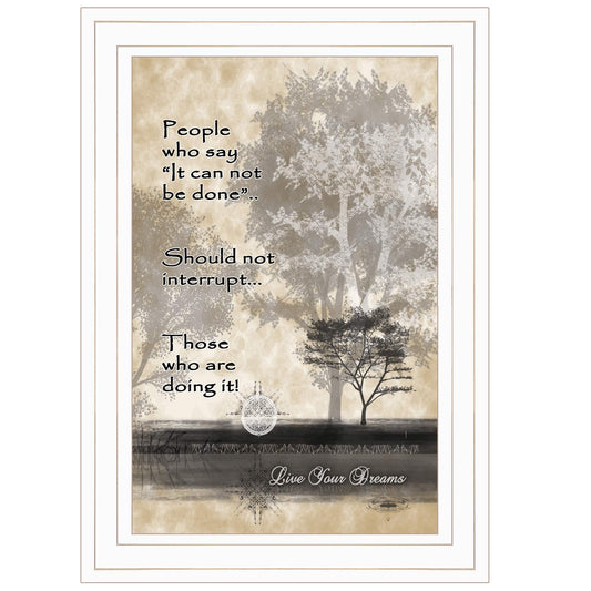 Live Your Dreams White Framed Print Wall Art