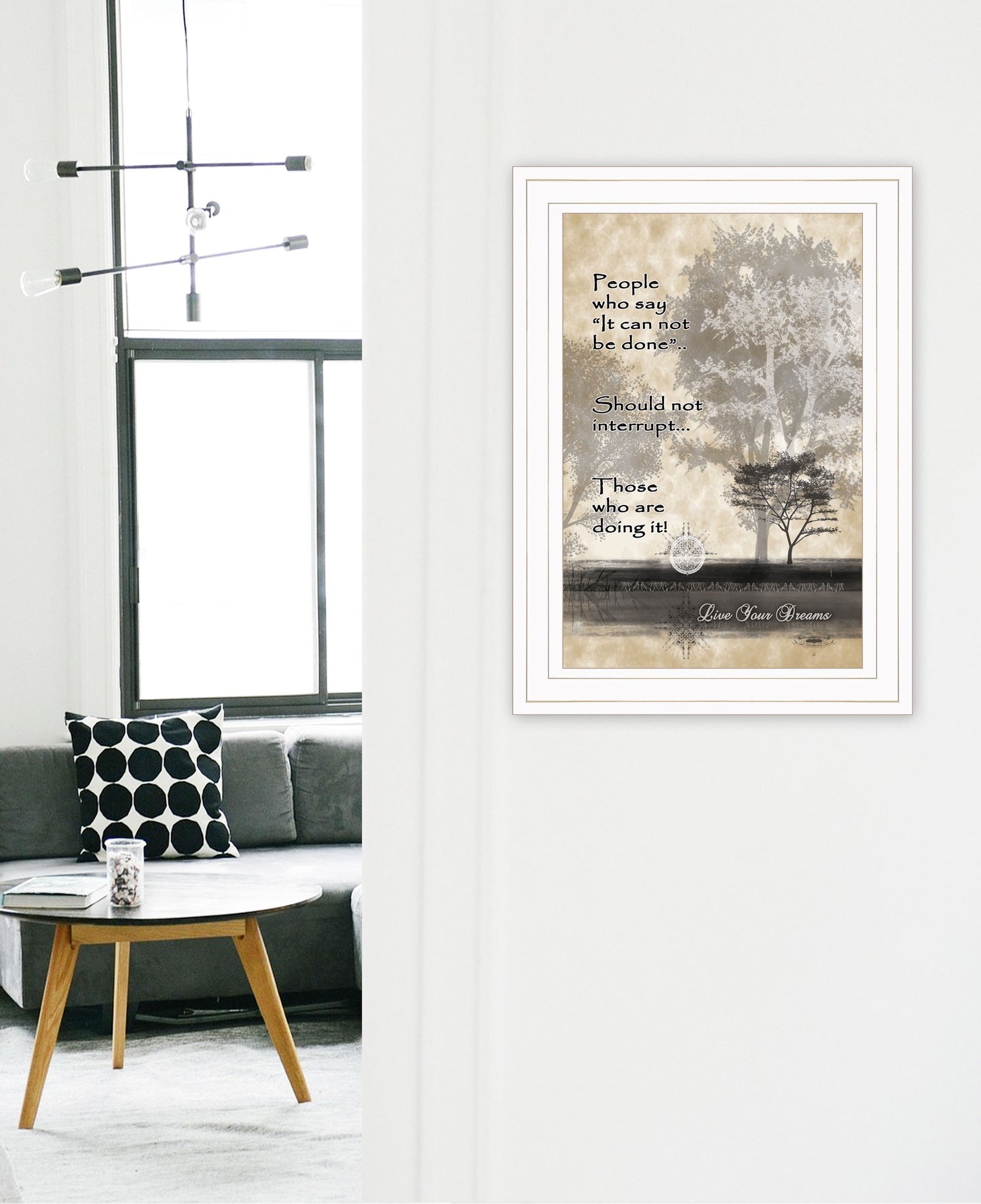 Live Your Dreams White Framed Print Wall Art