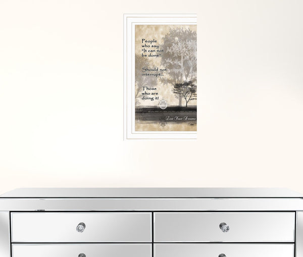 Live Your Dreams White Framed Print Wall Art