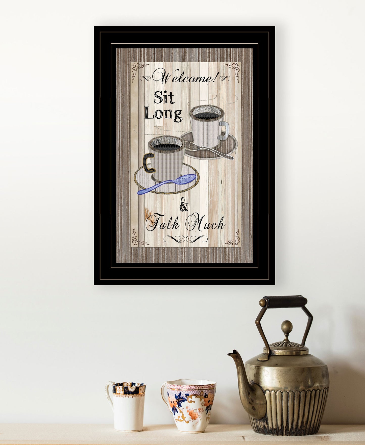 Sit Long Talk Much 2 Black Framed Print Wall Art