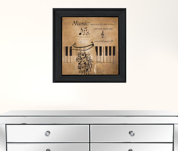 Music 3 Black Framed Print Wall Art