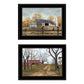 Set Of Two Country Roads 2 Black Framed Print Wall Art