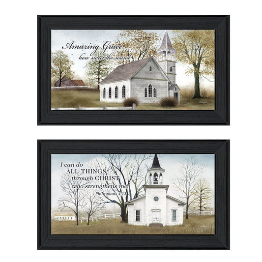 Set Of Two Amazing Grace 3 Black Framed Print Wall Art