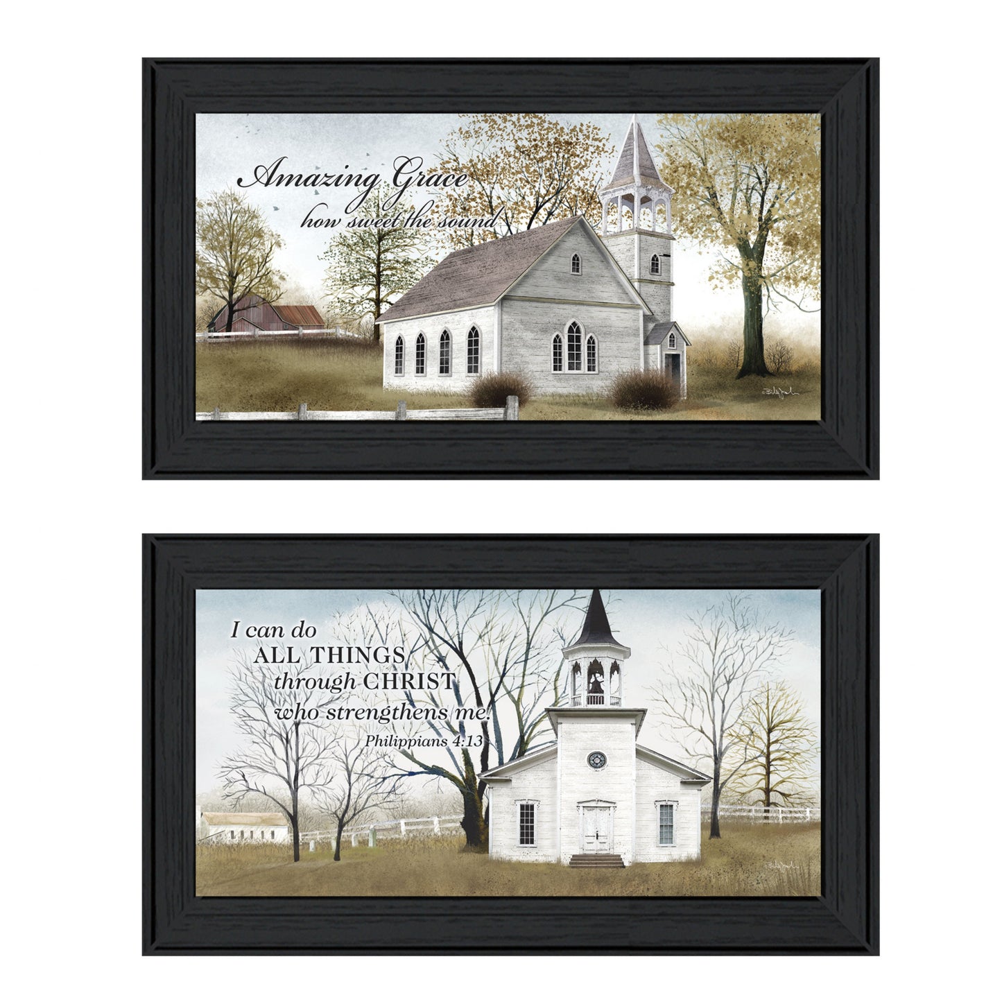 Set Of Two Amazing Grace 3 Black Framed Print Wall Art