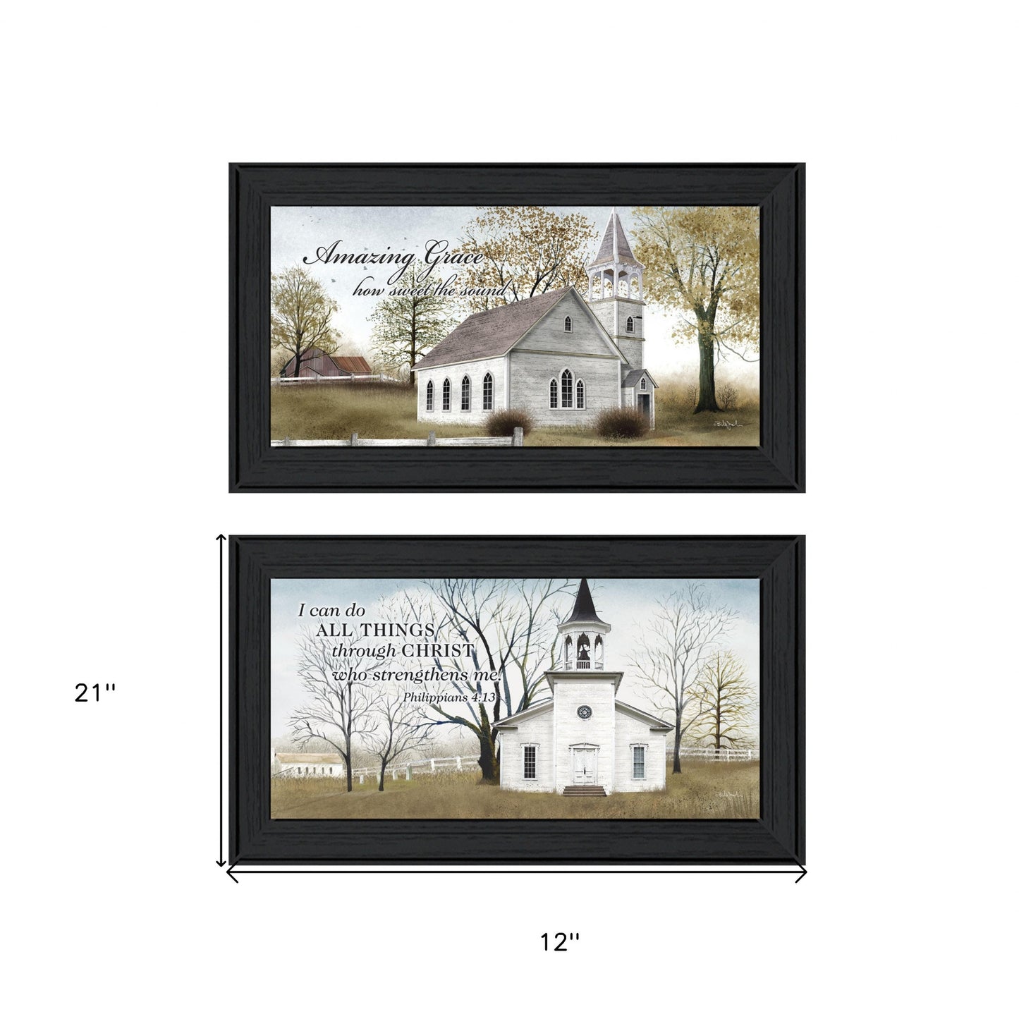 Set Of Two Amazing Grace 3 Black Framed Print Wall Art