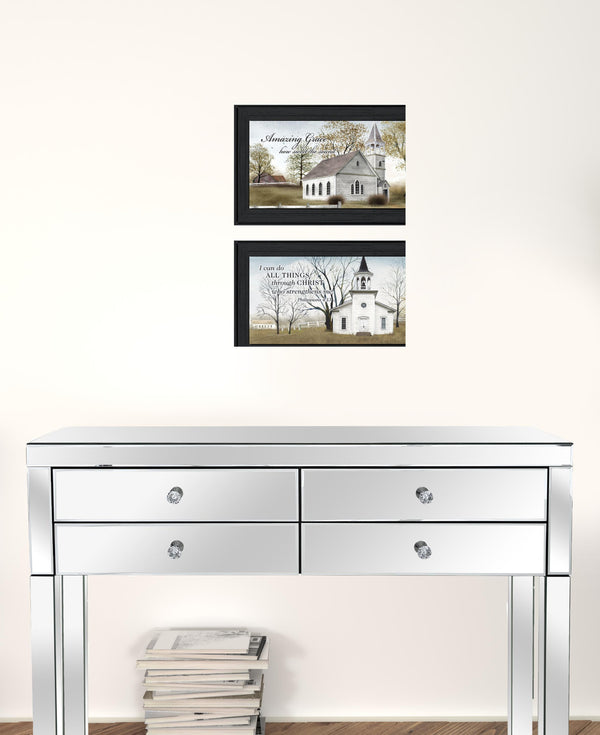 Set Of Two Amazing Grace 3 Black Framed Print Wall Art