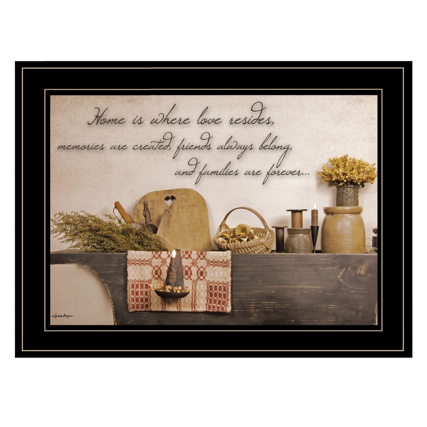 Home is Where Love Resides 2 Black Framed Print Kitchen Wall Art