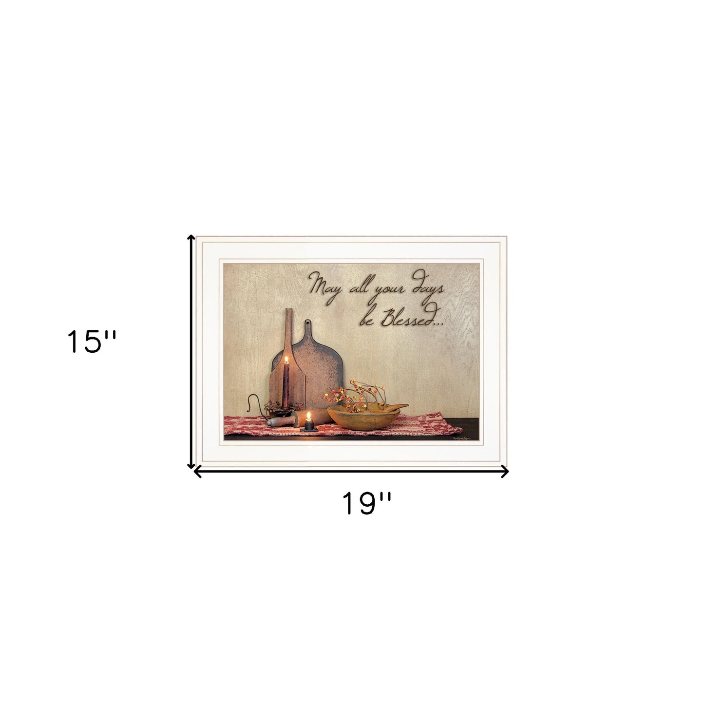 May All Your Days be Blessed Collection White Framed Print Wall Art