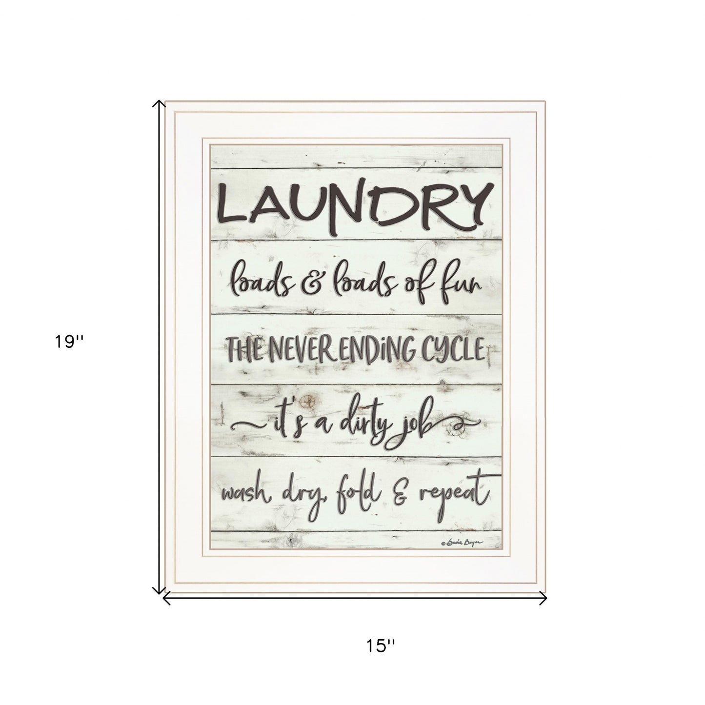 Laundry 1 White Framed Print Wall Art