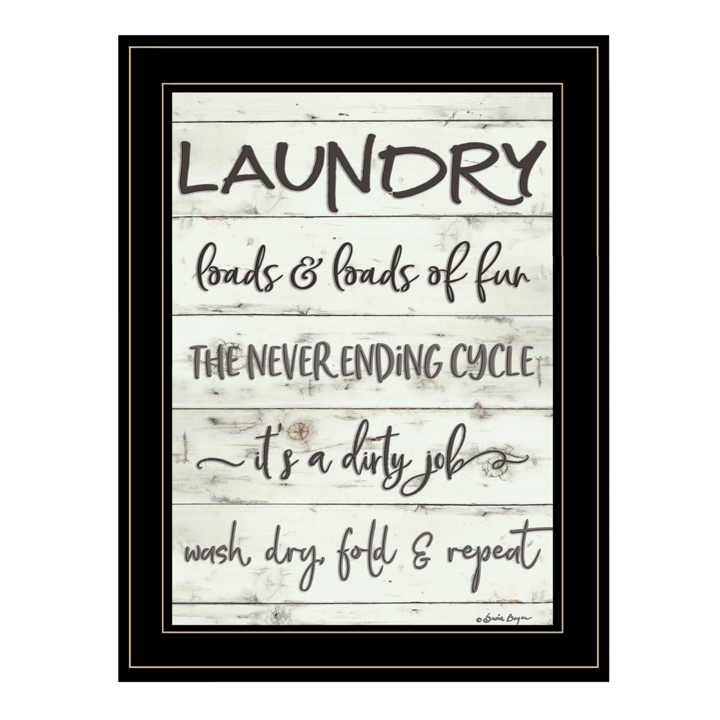 Laundry 2 Black Framed Print Wall Art