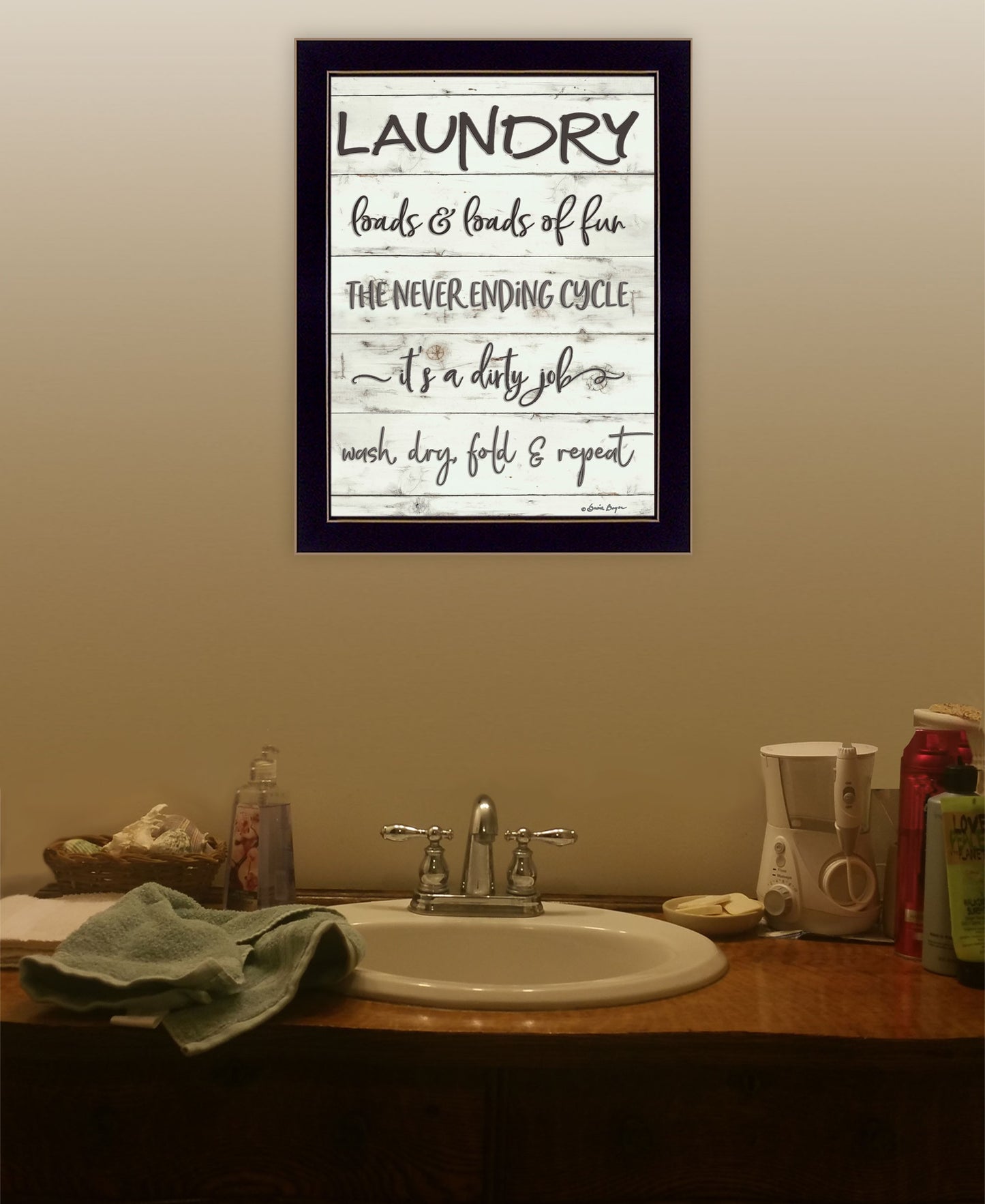 Laundry 3 Black Framed Print Wall Art