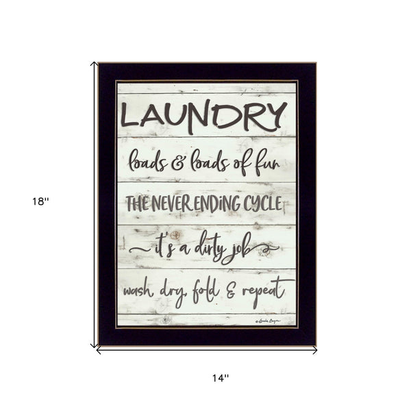 Laundry 3 Black Framed Print Wall Art