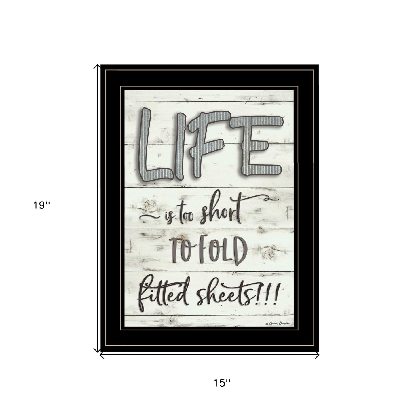 Life is too Short 2 Black Framed Print Wall Art