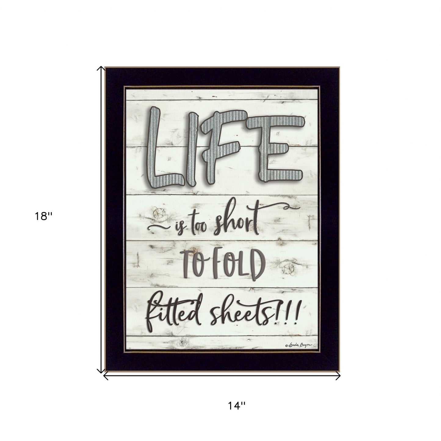 Life is too Short 3 Black Framed Print Wall Art