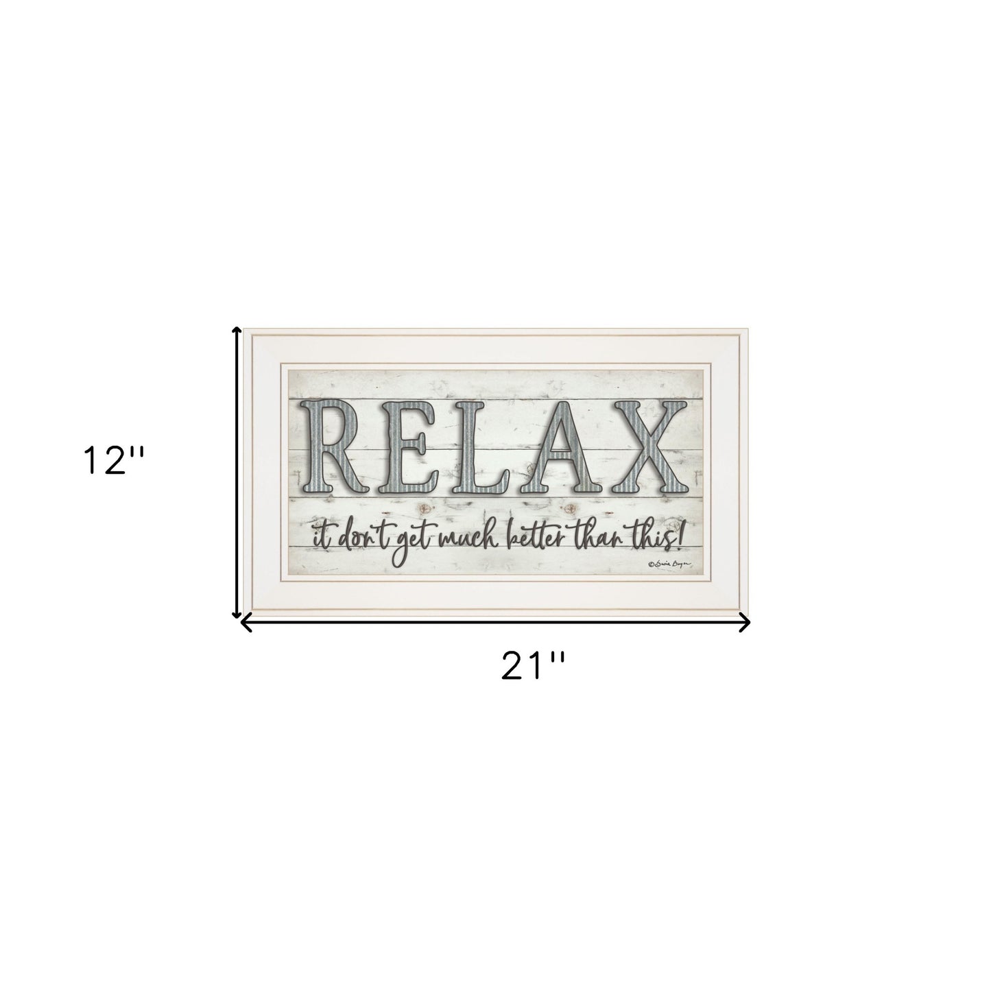 Relax 3 White Framed Print Bathroom Wall Art