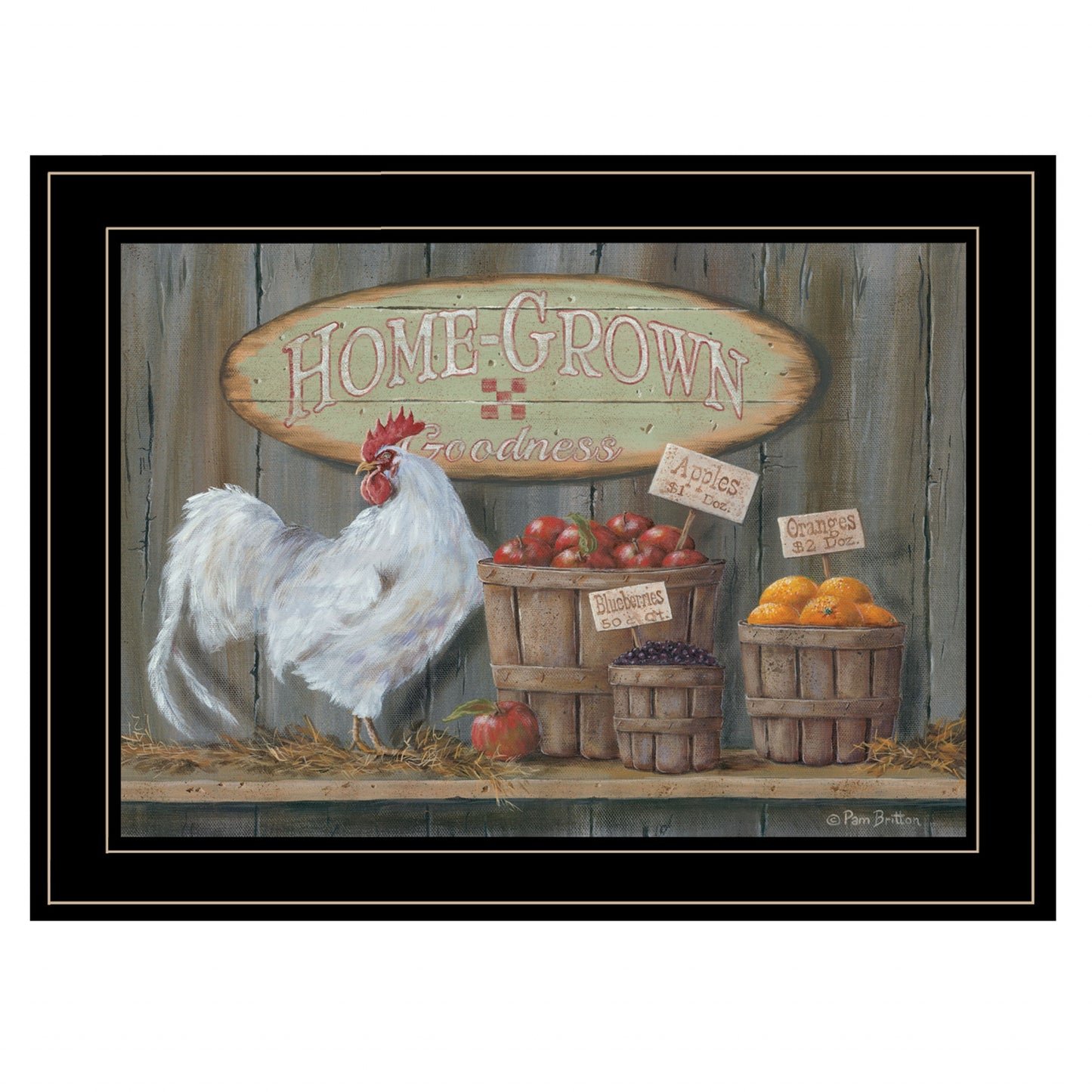 Home Grown 3 Black Framed Print Wall Art