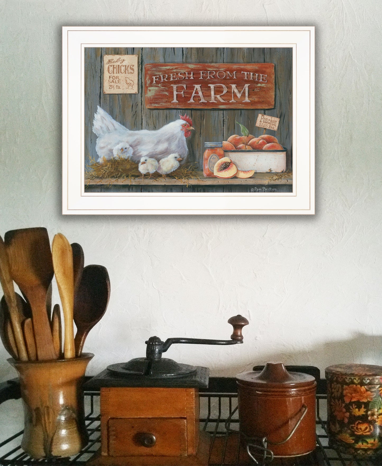 Fresh From The Farm 2 White Framed Print Wall Art